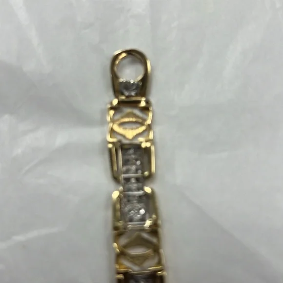 Bracelet Solid 14K Round CZ 7:30” - Picture 4 of 5